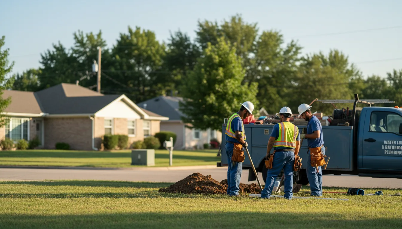 Residential water line and bathroom plumbing service in Robertsdale, AL